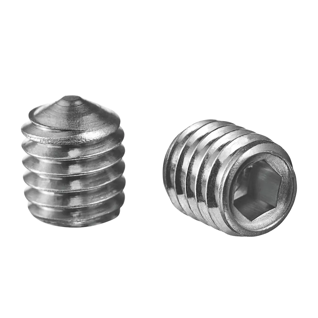 Vis sans tête à six pans creux, pointue, QS-94; 230490-506; M5 x 6 mm, DIN 914/ISO 4027, A2-70, Real-Loc (95049050613)