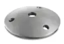 Embout à souder, avec 3 trous, rond, Ø70 mm x 13,5 mm, barre Ø10 mm, inox brossé 304