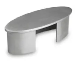 Embout, plat, pour tube à fond de gorge, oval, 110x40x1,5 mm, inox brossé 304