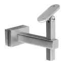 Support de main-courante Square L. orientable; 134155-000-12; pour verre, main-courante diam 42,4, inox brossé 304 (13415504212)