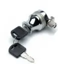 Serrure à cylindre pour porte en verre, KA (même clé), pour épaisseur de verre 4 - 6 mm - Design en chrome