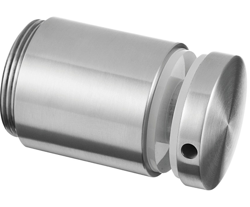 Adaptateur à verre, réglable, Ø50 mm, plat; entretoise 30 mm, verre 12 - 25,52 mm, inox brossé 130749-030-12, Inox 304 (13074930012)