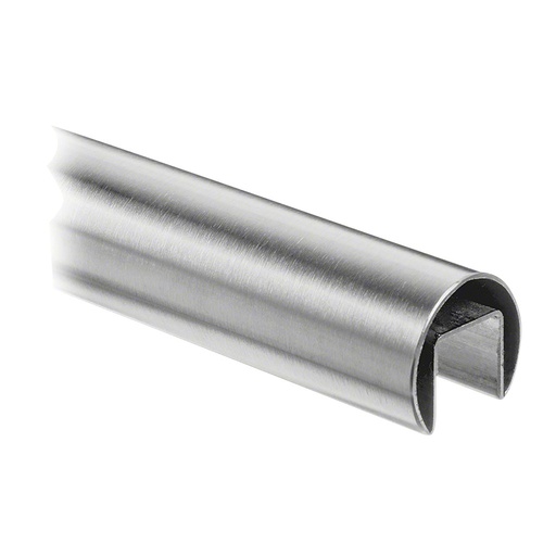 Tube à fond de gorge, Ø42,4 mm x 1,5 mm; 136920-042-50-12; L=5000 mm, U=24 mm x 24 mm, inox brossé 304 (13692004212)