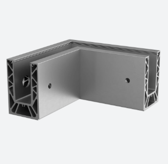 [168631-02-00] Angle 90°, Easy Glass Strong, montage latéral; 168631-00-00; , extérieur, aluminium, brut - NEW