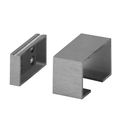 [166545-654-18] Embase murale pour tube à fond de gorge; 166545-654-18; 65x40x1,5 mm, aluminium, aspect inox brossé, anod.