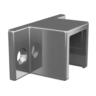 Embase murale, Easy Glass Hybrid; 146515-339-12; , pour tube à fond de gorge 33x39x4,5 mm, acier inoxydable 316, brossé
