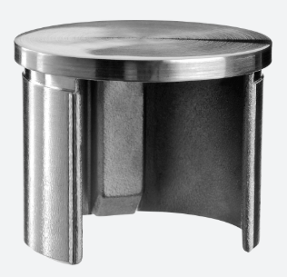 Embout, plat, pour tube à fond de gorge; 136732-042-12; Ø42,4 mm x 1,5 mm, inox brossé 304 (13673204212)