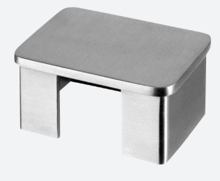 [136734-640-12] Embout, plat, pour tube à fond de gorge; 136734-640-12; rectangulaire, 60x40x1,5 mm, inox brossé 304 (13673264012)