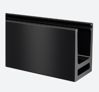 [166910-050-82] Profil de sol, EG Hybrid, montage au sol; 166910-050-82; , L=5000 mm, aluminium, noir satiné (RAL 9005), surface texturée, une seule couche
