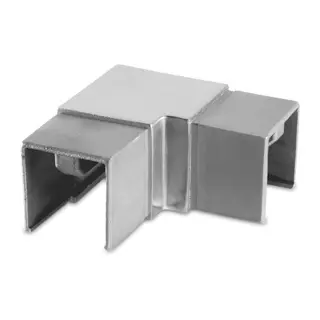 [136343-040-12] Raccord, 90°, horizontal, carré; 136343-040-12; tube à fd de gorge, 40x40x1,5 mm, inox brossé 304 (13631304012)