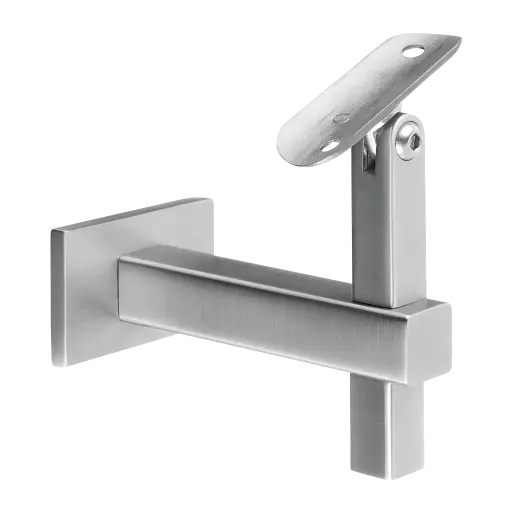 [134145-042-12] Support de main-courante Square L. orientable; 134145-042-12; pour mur, main-courante Ø42,4 mm, inox brossé 304 (13414504212)