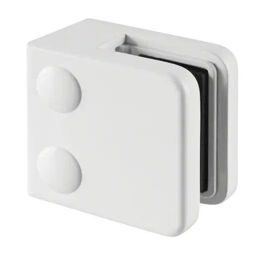 [102600-000-32] Pince à verre, MOD 26, sans cales, plat, zamak, blanc RAL 9016 (10260000032)