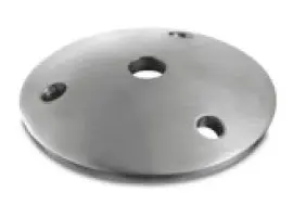 [13.1935.070.12] Embout à souder, avec 3 trous, rond, Ø70 mm x 13,5 mm, barre Ø10 mm, inox brossé 304
