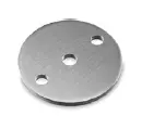 [13.1939.008.12] Embout à souder, avec 2 trous, plat, Ø70 x 5 mm, barre Ø10 mm, inox brossé 304