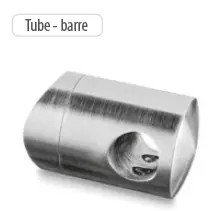 [10.0831.048.20] Support traversants, barre Ø12 mm, tube Ø42,4 mm, zamak, aspect inox brossé