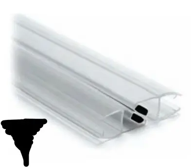 [19.4010.180.61] Joint magnétique 180° pour porte en verre Melora, noir, 8 mm, 2500 mm