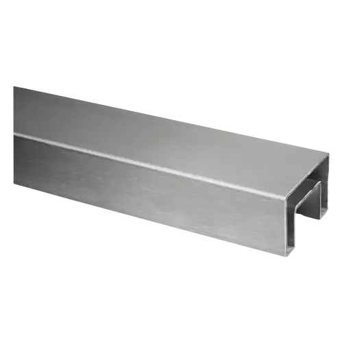 [136924-640-25-12] Tube à fond de gorge, rectangulaire, 60x40x1,5 mm, L=2500 mm, U=24 mm x 24 mm, inox brossé 304
