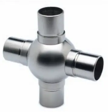 [11.0208.038.20] Raccord boule en croix, Ø 38,1 mm (1,5") - Design en Inox