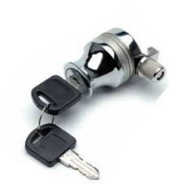 [23100210617] Serrure à cylindre pour porte en verre, KA (même clé), pour épaisseur de verre 4 - 6 mm - Design en chrome
